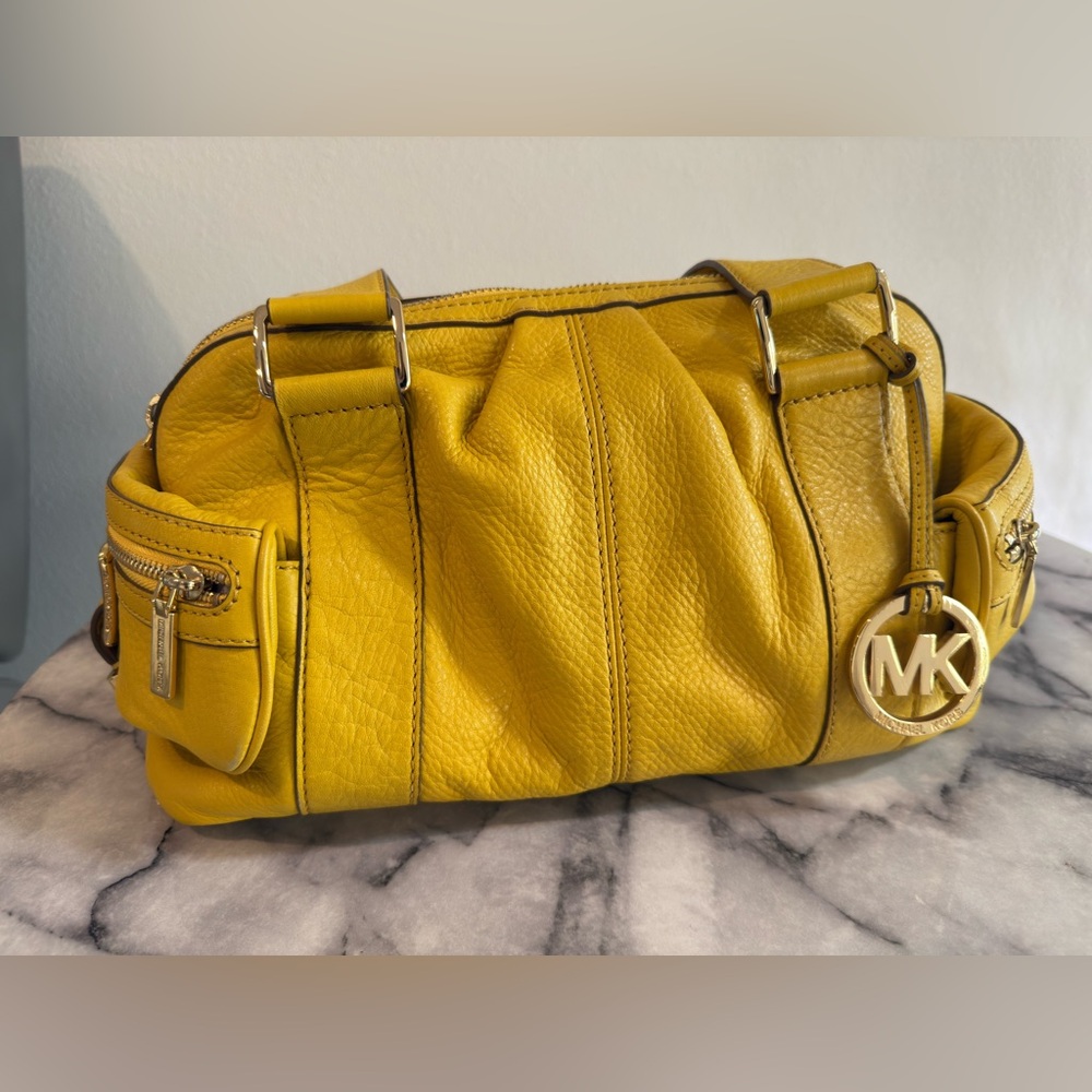 Michael Kors Large Yellow Leather Satchel